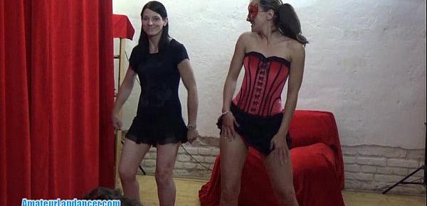  Czech ladies show a double lapdance and BJ